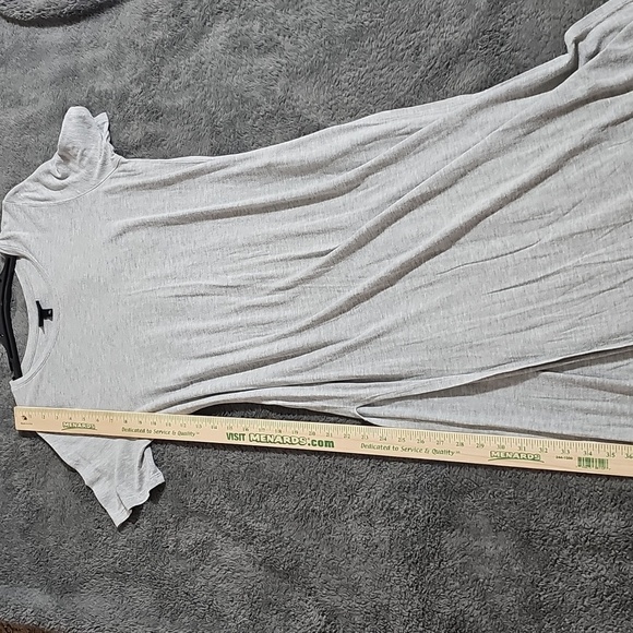 WHO WHAT WHERE Gray T-shirt Maxi Dress Side Slits Size M - Picture 9 of 10